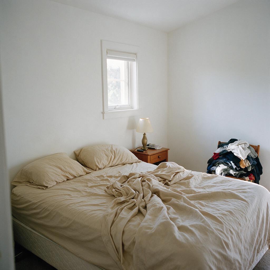 Bedroom before AI redesign